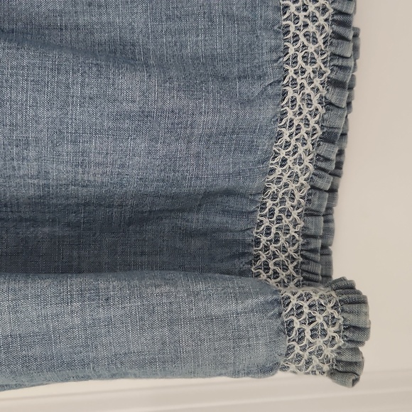 Pretty Lucky brand denim top with tassels and embroidery detail. - Picture 5 of 10